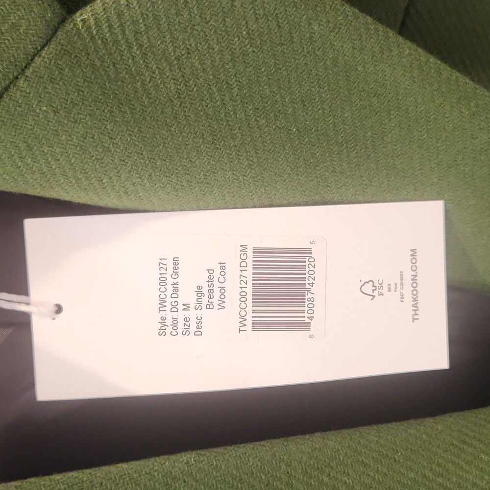 Thakoon Green Single Breasted Wool Coat NWT - Picture 3 of 13
